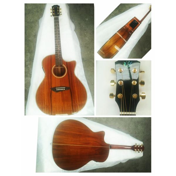 Custom shop guitar simulator sound single cut AAA koa acoustic electric guitar nice folk guitar