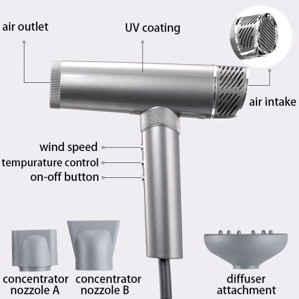 Профессиональное засыхание фена для волос салона портативное быстрое для людей женщин