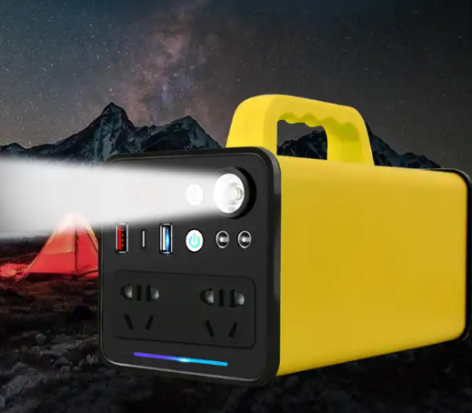 350W Portable Power Station Backup Lithium Battery With Led Lighting Solar Generator For Outdoors Camping Travel Emergen