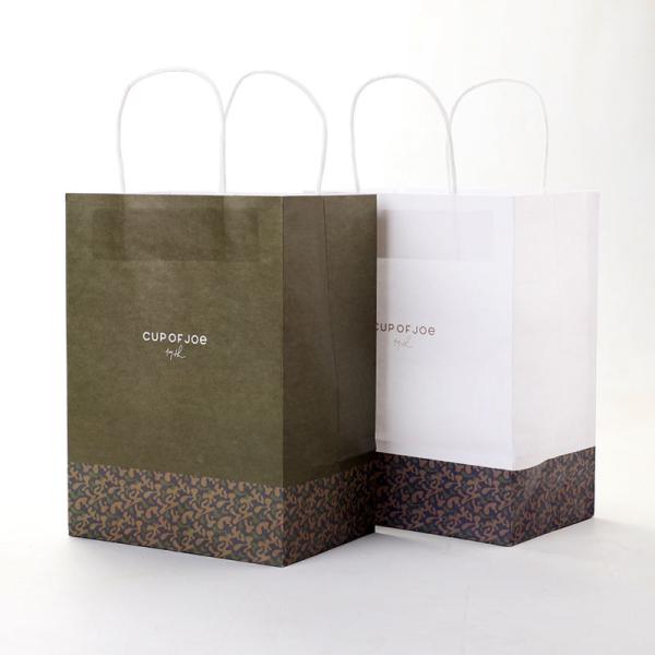 Customized Fashion Shopping Bag Take Away Food Bag Brown Kraft Clothing Paper Bag