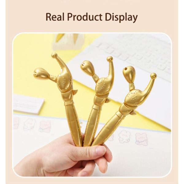 Pinzas de cangrejo Mini bolígrafo creativo de oro de madera de pescado 0.7mm bolígrafo
