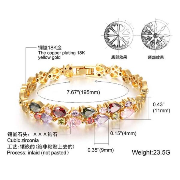 Gorgeous Cubic Zirconia Bracelet for Women Gold Plated Tennis  Bracelet (JKS950GOLD)