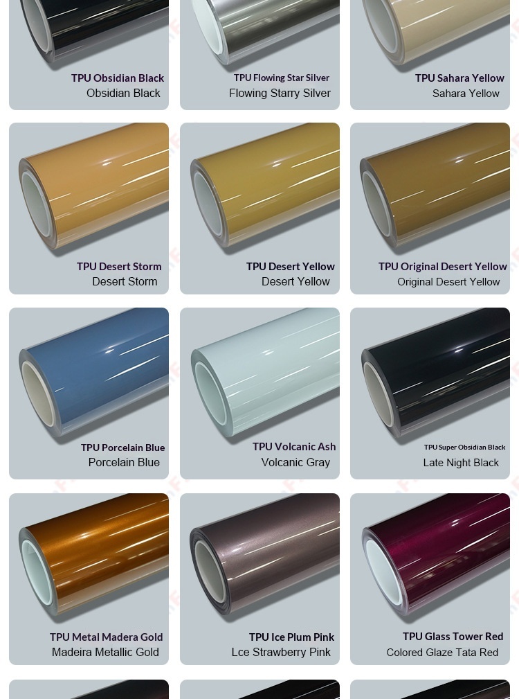 Car PPF TPU color modification film, vehicle film, PPF film, PPF carbon fiber, PPF color-changing film (dry installation)