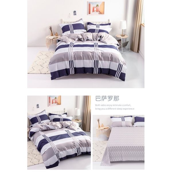 Multi Colors 100% Cotton Double Bedding Set King Size Duvet Cover for Home Hotel