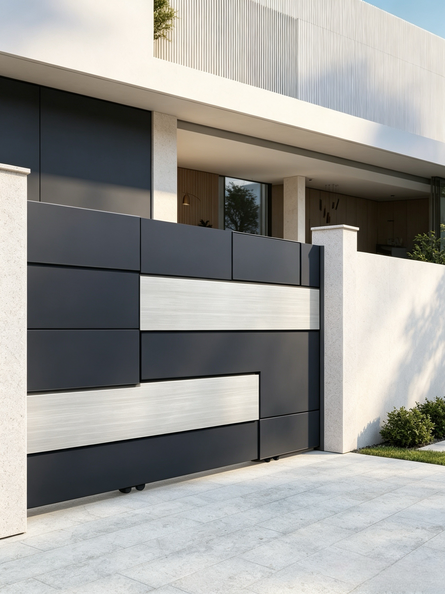 Luxury Custom Size T6-T5 Aviation-grade Aluminum Alloy Electric Control Courtyard Gate for Villa Gardens