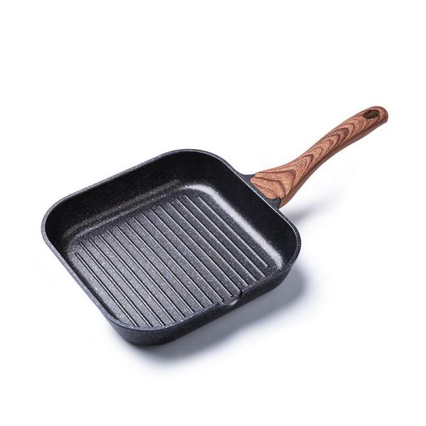 High Quality Gas Stove Griddle Aluminium Black Grill Pans Nonstick Steak Frying Pan For Cooking