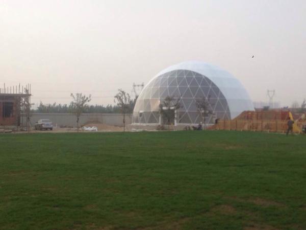 Fashion Clear Geodesic Dome Tent  Fire Ratardant With Hot Dip Galvanized Steel Pipes