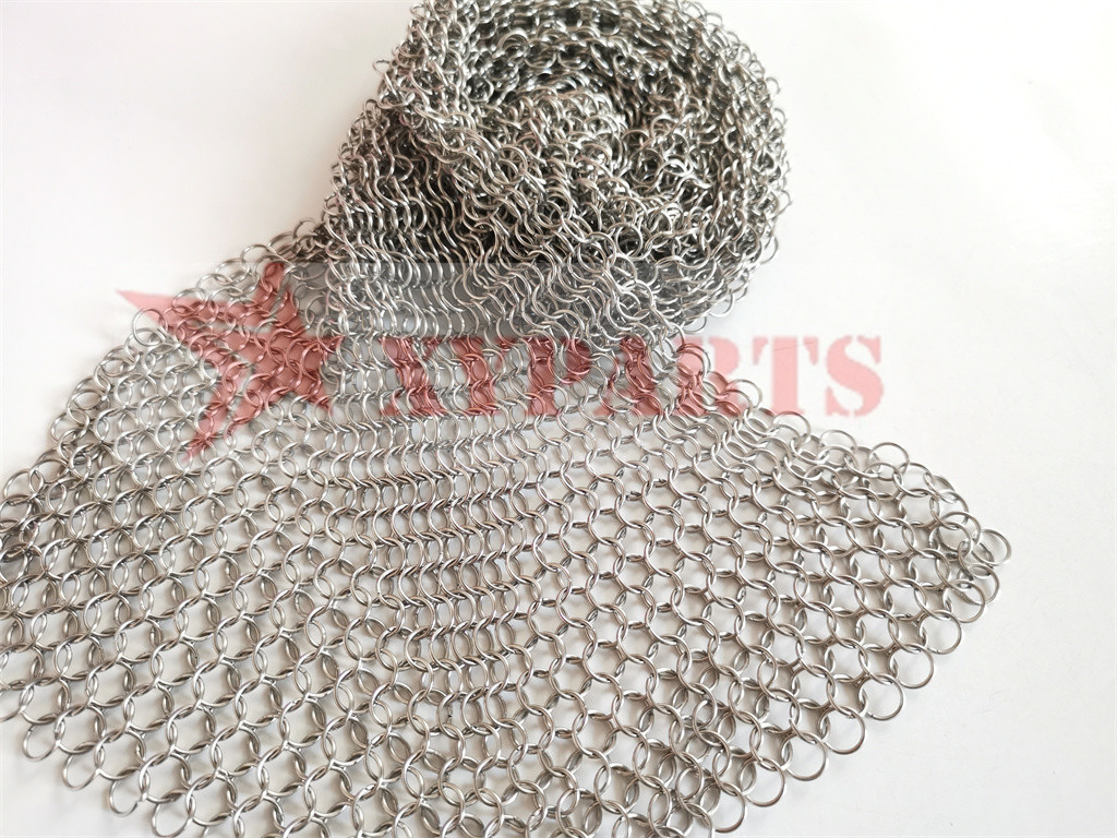 Тип уборщик сварки Chainmail нержавеющей стали колец круга для стекла