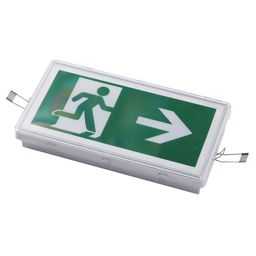 Ceiling Recessed Emergency Exit Sign Light with Ni-Cd Battery IP65 Rated and 5730 SMD LED