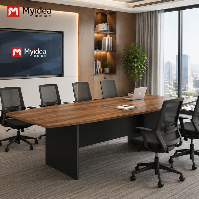 Conference Table with Thickened Eco-Friendly Board Top – Durable, Sustainable, and Built for Heavy-Duty Meeting Use.