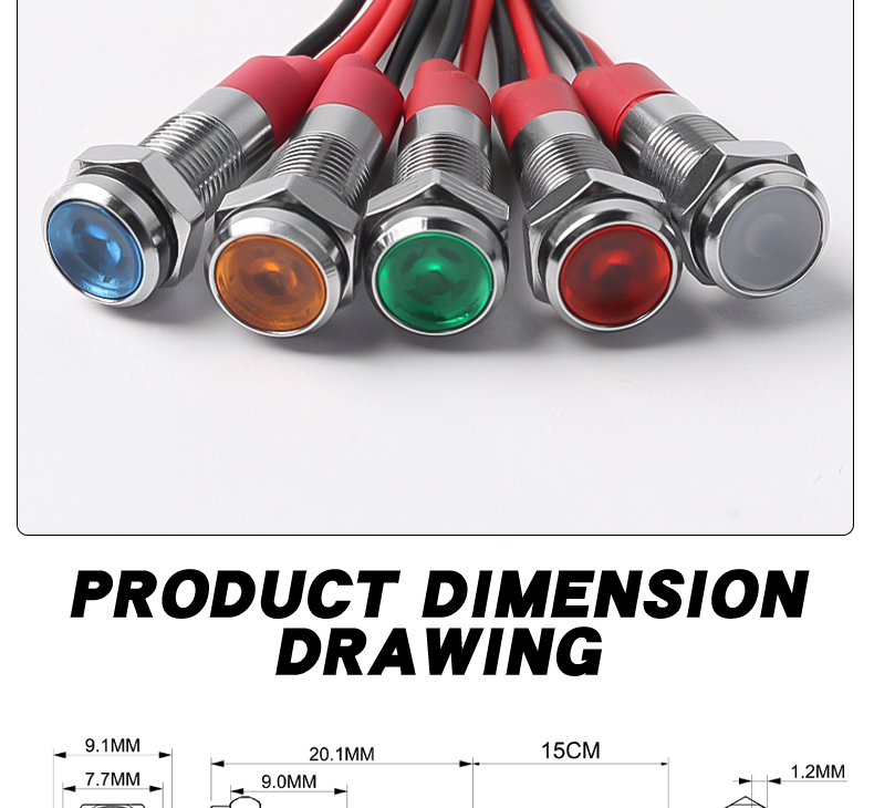 6mm Metal LED Indicator Lights High Brightness IP65 Rated Multi-Color Durable and Versatile for Equipment