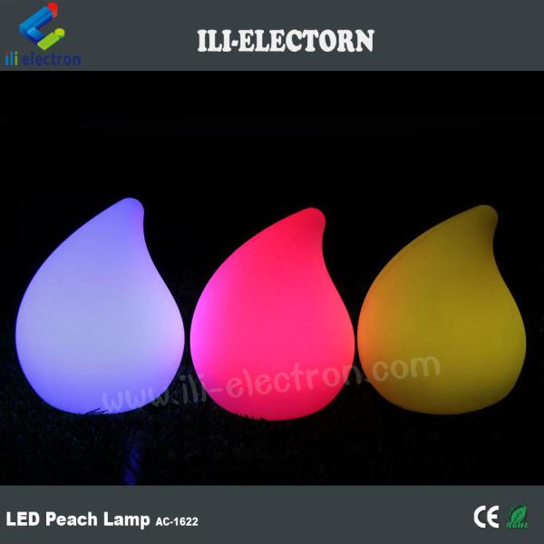 color changing illuminated peach shape table lamps
