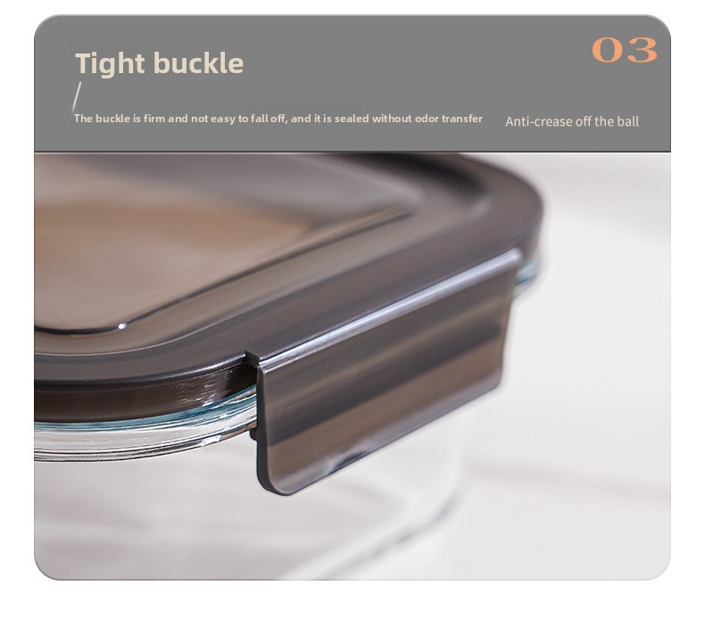 Factory Wholesale Household Heatable Lunch Box Portable Borosilicate Glass Crisper with Plastic Lid for Food