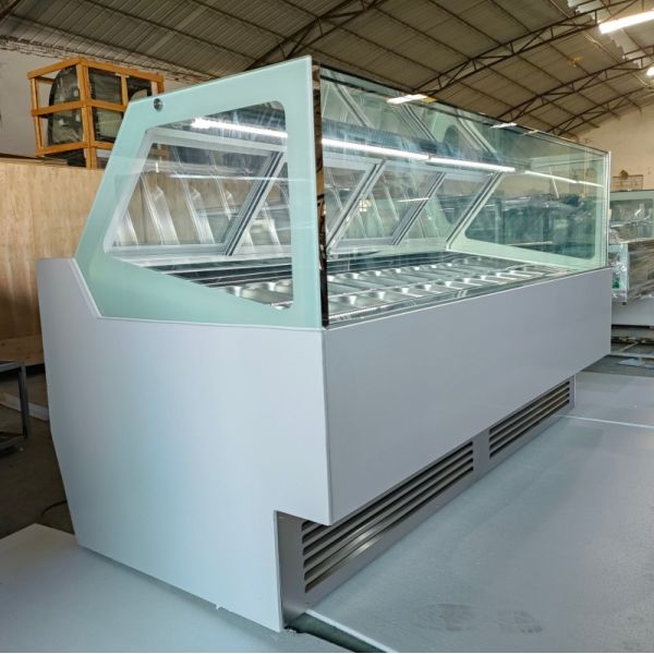 Sliding Door Ice Cream Display Cabinet Commercial Fan Cooling