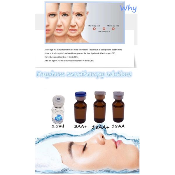 Месо решения Месотерапы Хялуроник кислоты сыворотки для заботы кожи 5мл/пробирки