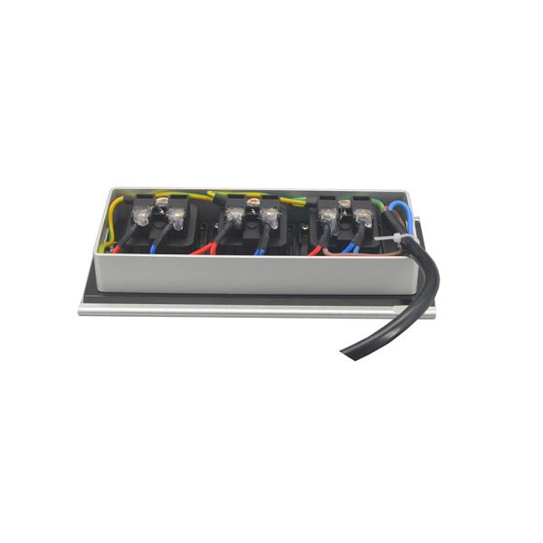 Brush aluminum alloy panel conference table flush mounted socket outlet with sliding cover