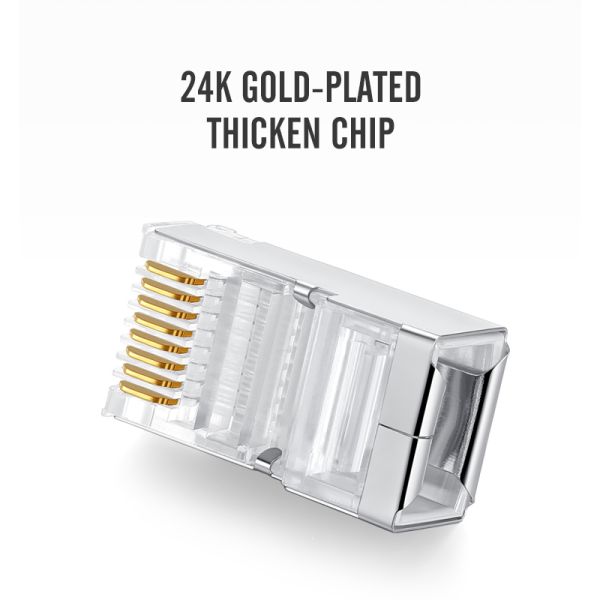 tomada do protetor Cat5e do ftp do conector dos ethernet do conjunto de cabo RJ45 da rede 8C