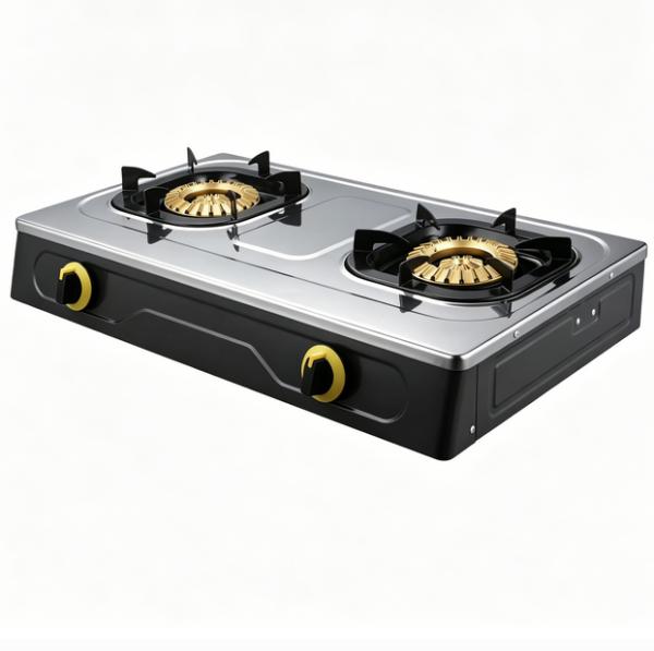 SS double Burners Table Top Gas Stove Stainless Steel Indoor ODM OEM Manufacturer