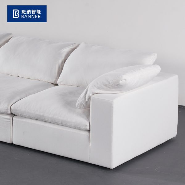 BN Italian Furniture Large Seat Deep Fabric Sofa Sailboat Living Room Corner Sofa