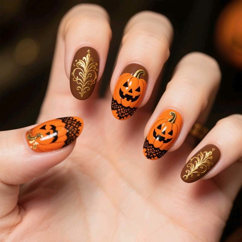 Spooky Halloween Holiday Press On Nails Bulk Wholesale Dark Witch Design
