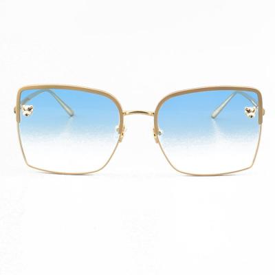Women Cat Eye Polarized Square Metal Frame Sunglasses
