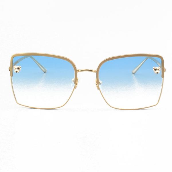 Women Cat Eye Polarized Square Metal Frame Sunglasses