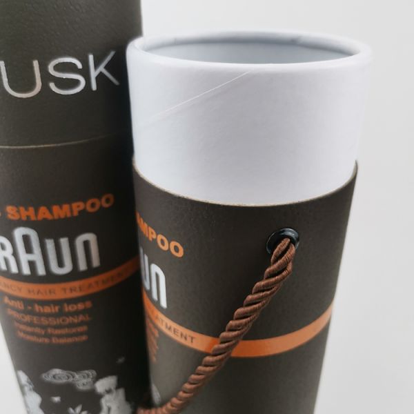 Festive Round Kraft Paper Tube Gift Box Packaging With Carry Handle Custom Design