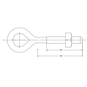 Oval Eyebolts 3/4 Inch Diameter, Minimum Tensile Strength 20,050 Lbs. Dim Drawing Image 13550 Lbs 5/8