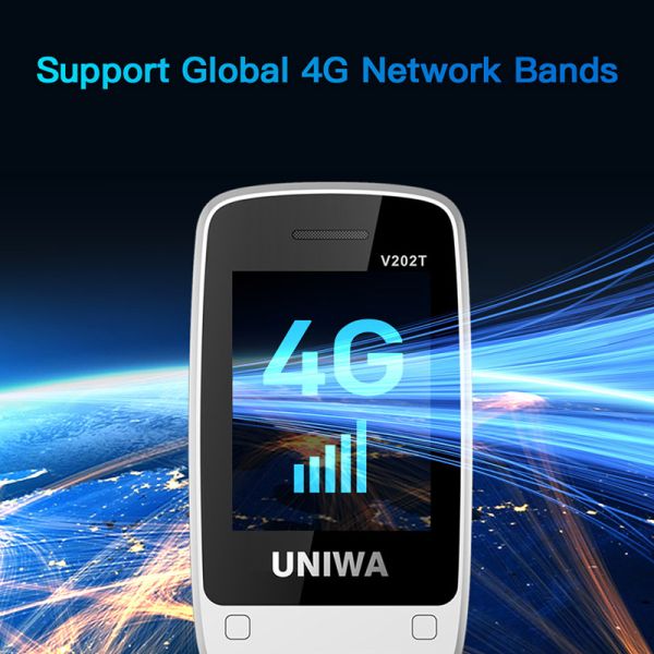 Dial rápido Flip teléfonos móviles de edad avanzada 1450mAh UNIWA V202T Azul Ligero