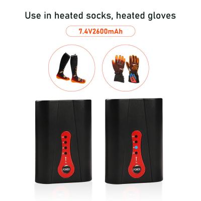 Rechargeable 18650 Heated Glove Battery 7.4v 2600mAh 4 Blue LEDs