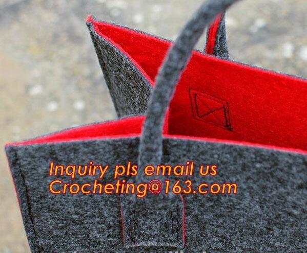 Cute fashion designer felt tote bag, reusable felt leisure handbags fashionable, felt clutch bag promotional convenient