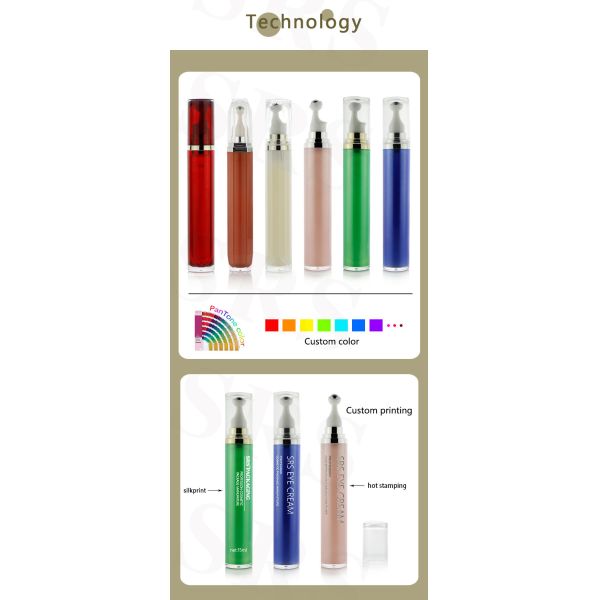 LR004-15ML 20ML Empty Acrylic Press Dispensing Tube for Herbal Hair Growth