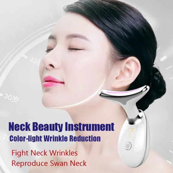 2023 Skin lifting Beauty Instrument LED Photon Vibration Neck Lifting Skin Tighten Anti Wrinkle Remove Massager Device