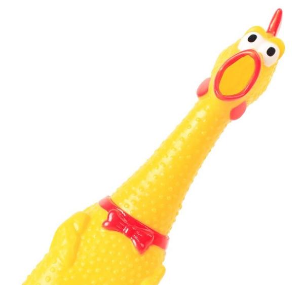 Yellow Rubber Chicken Squeaky Toys Sustainable Squeaky Chicken Dog Toys