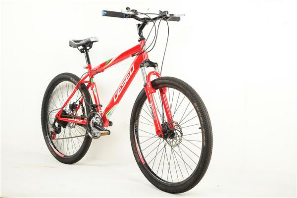 Cheap hydraulic disc brake Shimano 21 speed 26 inch steel  mountain bicycle with 36 hole spoke wheel