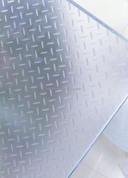 Anti Slip Frost Acid Etch Tempered Glass for Floor Decoration Purpose Customized Pattern