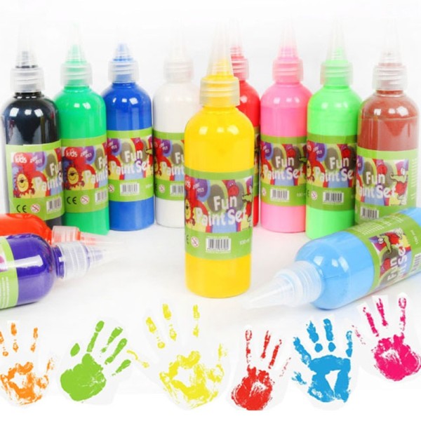 100ml 12 Colours Non-Toxic Custom Logo Washable Liquid Acrylic Paint For Kids