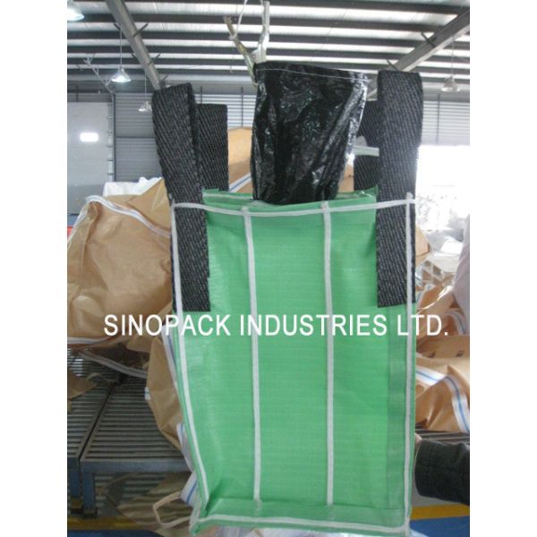 Порошок пакуя сумку 1000КГС дефлектора 4-Панел ткани ПП зеленого цвета 100% девственной