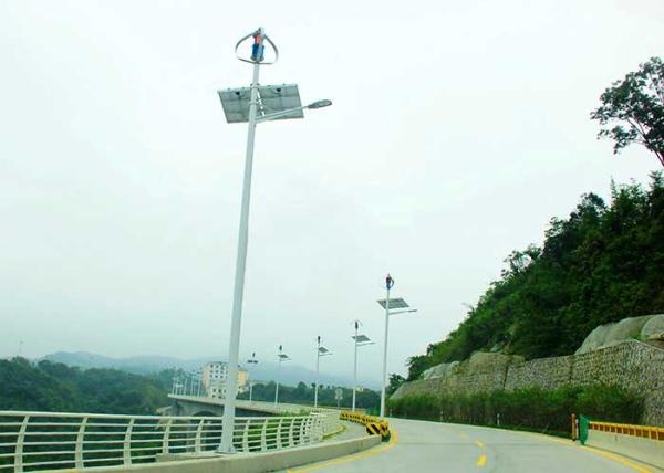 5600lm 60W Wind Powered Street Lights / Hybrid Solar Street Light Lead Acid Battery