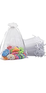 Organza Bags, Mesh Drawstring Gift Bags Small for Jewelry Wedding Party Baby Shower Favor Bags