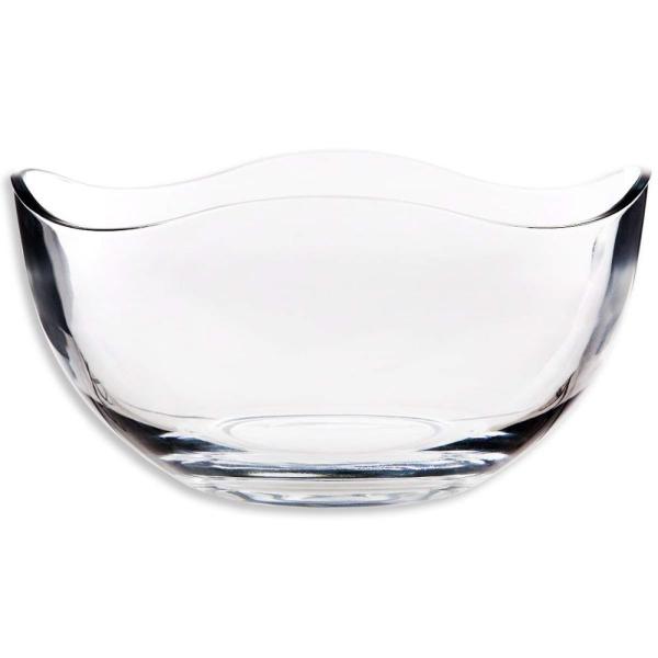 Onda durável transparente Rim Glass Charger Plates, bacia de vidro da salada de fruto