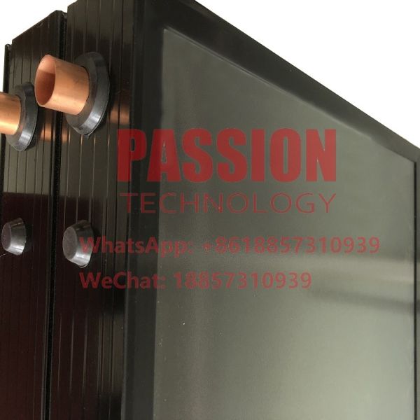 Blue Absorber Flat Plate Solar Collector Black Frame Thermal Heating Sun Collector