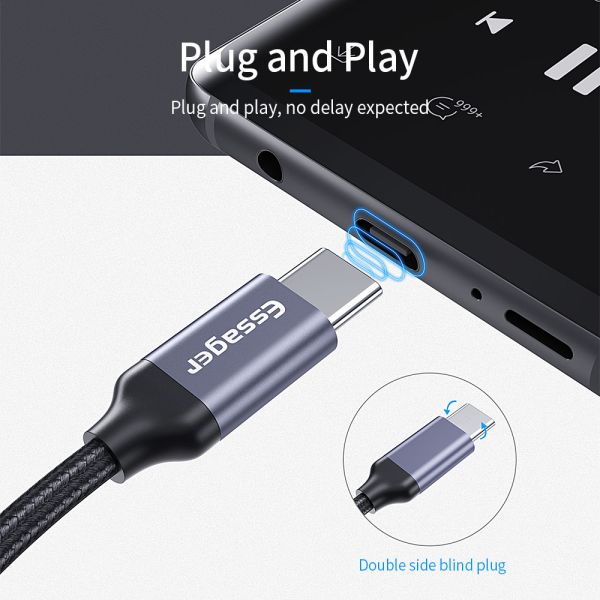 Essager USB Type C To 3.5mm Jack Aux Audio Headphone Adapter