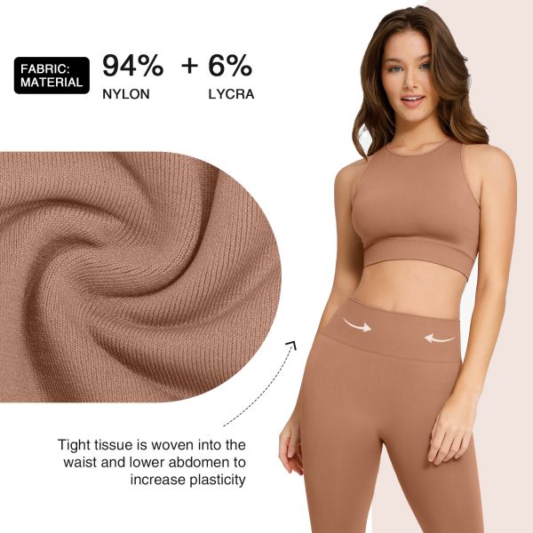 S-XL HEXIN Женская Фитнес футболка без швов Йога костюм Спорт Курорт верхний длинный рукав Hi-Waist Леггинсы Сексуальная спортивная одежда Упражнения тренажерный зал