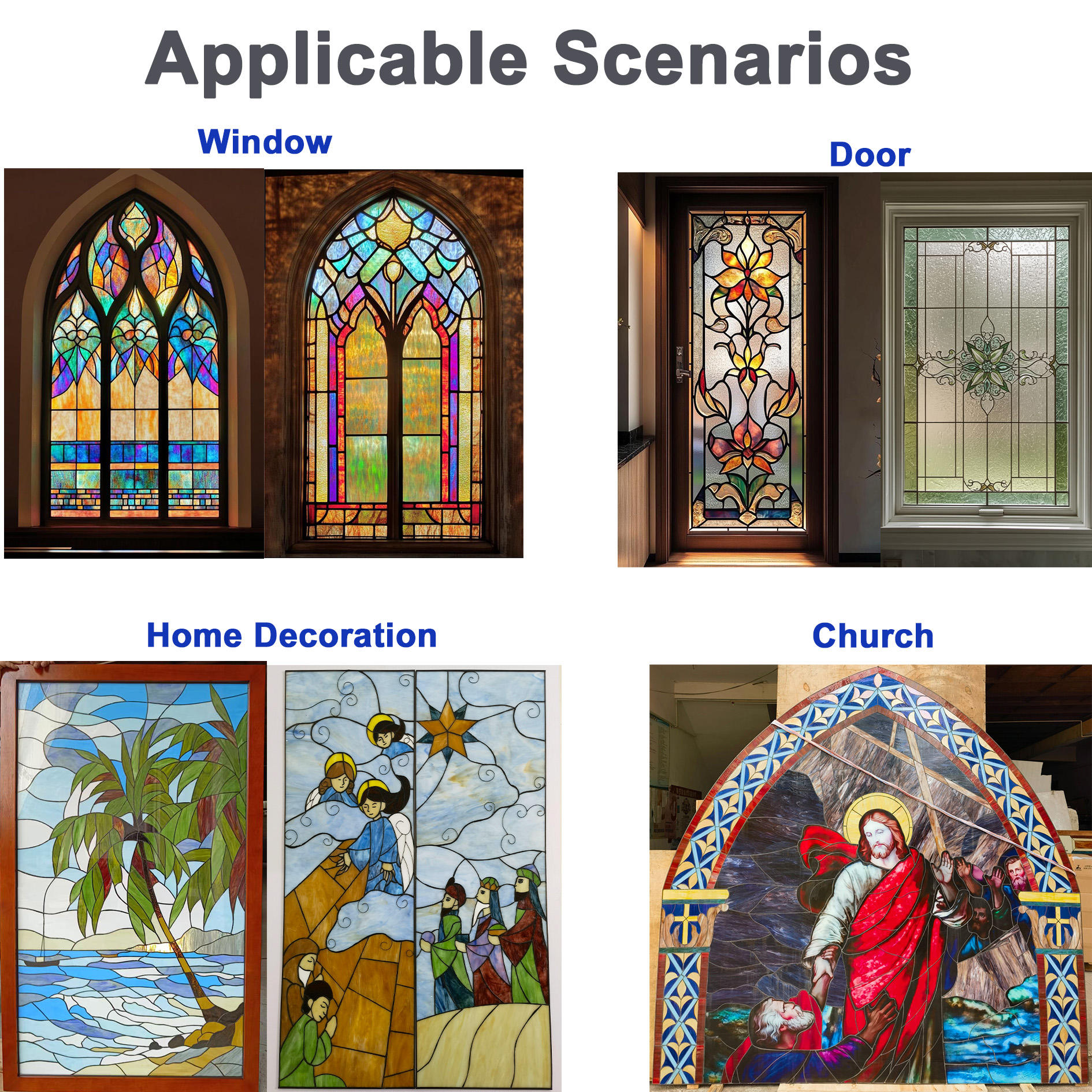 Custom Design Stained Glass Colored Art Decoration Glass Insulated Glass Ceiling