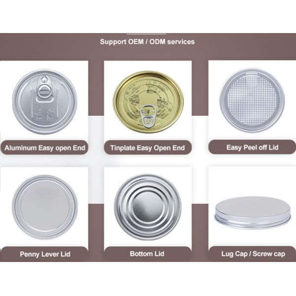Food Can 52mm Easy Tear Aluminum Foil Lids metal can lids With Safety Ring Pull