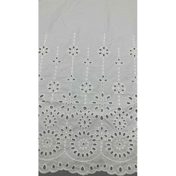 Белый 100% хлопок лазерный цветочный вышитый хлопковый ткань на дворе для модных женщин платье