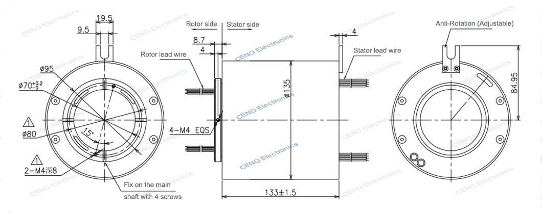 Интегрировать мощность Гигабит Ethernet Slip Ring настройки для промышленности автоматической системы