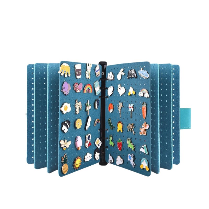 Upin  Jewelry Display Book Hook Type Felt Rectangular Storage Case Bag Earrings Necklace Rings Pin Brooch Display Holder