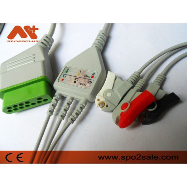 Монитор 12 Pin терпеливый привязывает кабель Ecg Nihon Kohden зажима 3 руководств